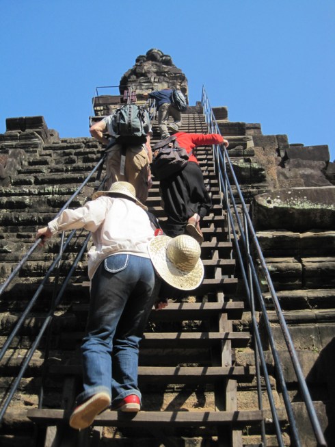 Steep stairs to temple