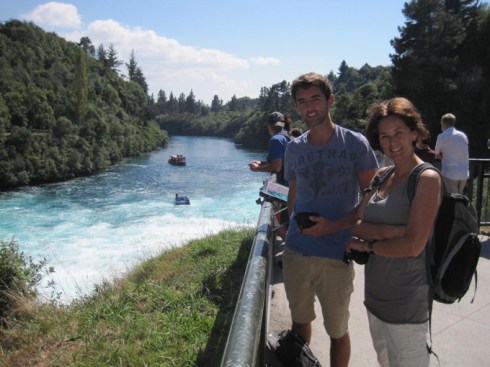 Tom picking up the car Huka falls